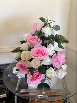 Faux rose flower decor
