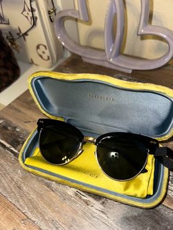 GG Black Cat Eye Metal Sunglasses