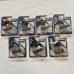 Hot Wheels Marvel Avengers Character Cars Set of 7