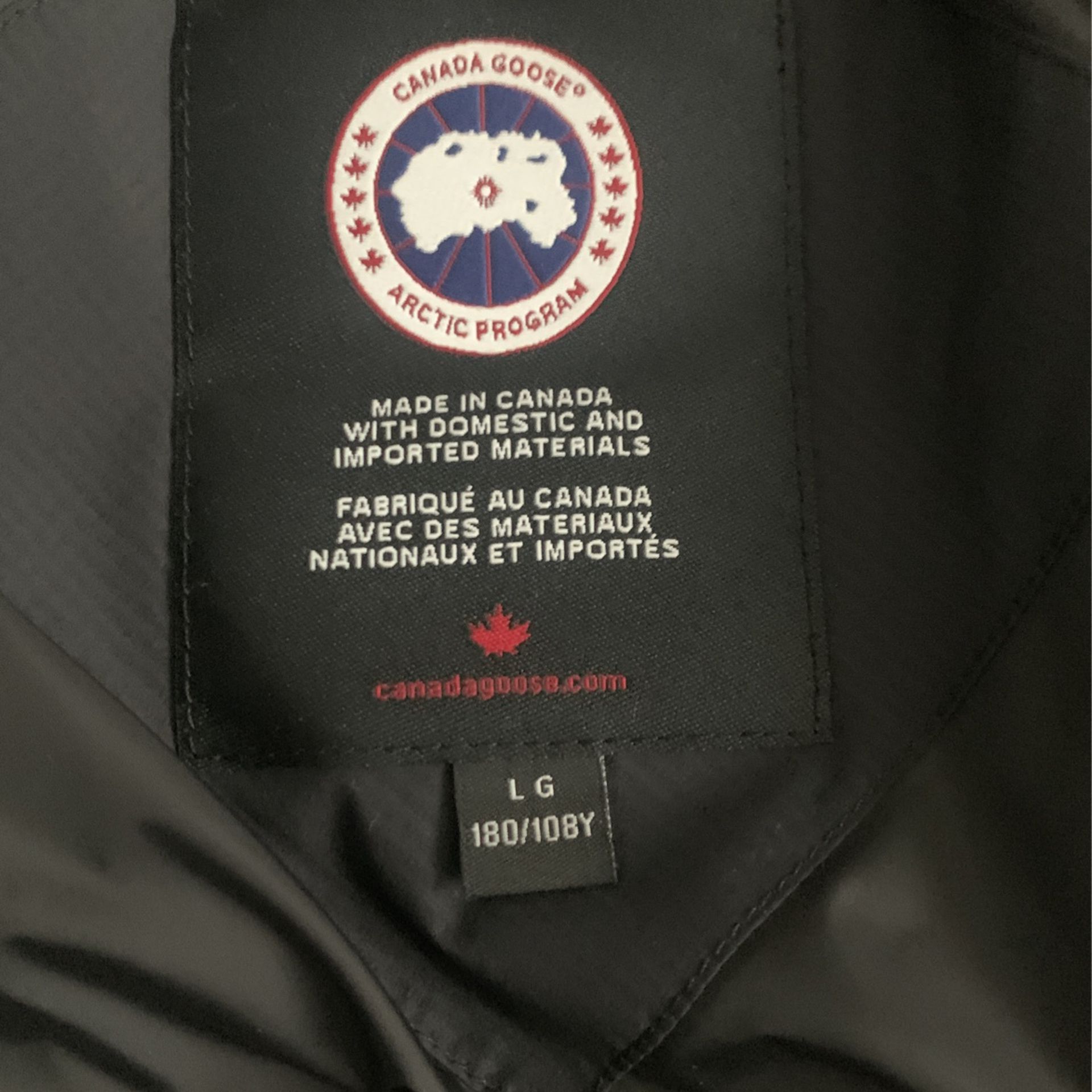 Blac/Red Canadian Goose Jacket With 2 Canadian Goose Beanies one White one Black/Red