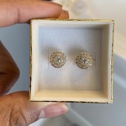 Vvs Moissinite Earrings (passes Diamond Tester ) 