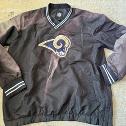 NFL Apparel Los Angeles Rams Wind Breaker Pullover Jacket Men’s Size Large, Not Puka, Stafford, Adams, Donald, Nike, Jersey