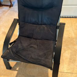 Black Microfiber Foldable Dorm Lounge Cushioned Chair 