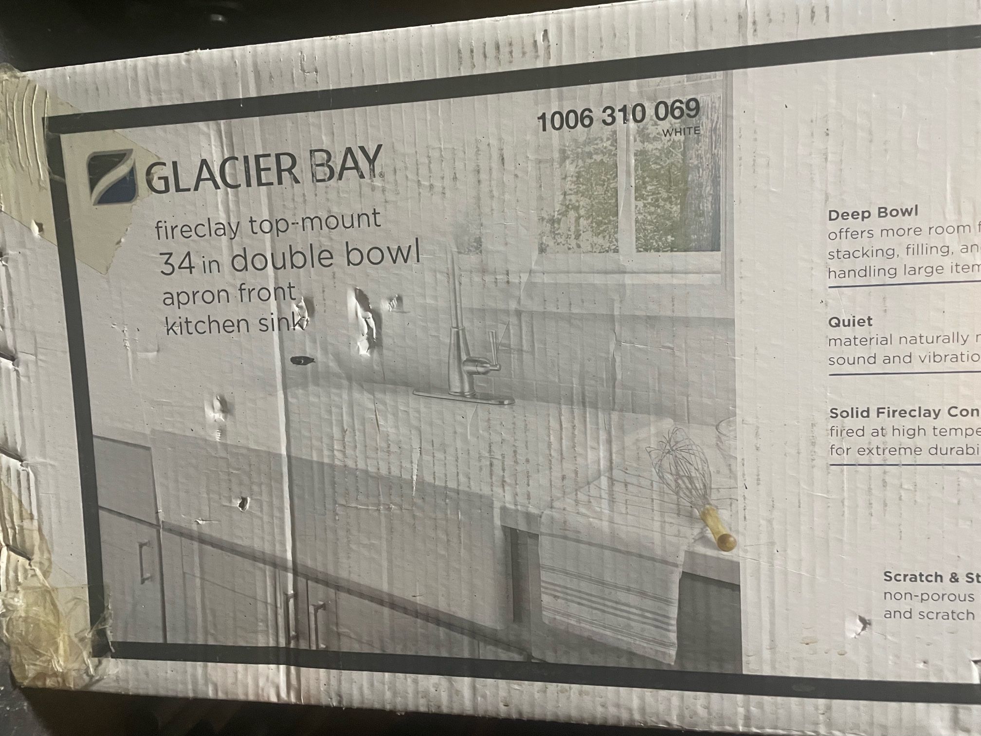 Glacier Bay 34 Inch Double bowel Apron Front Kitchen Sink