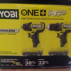 Ryobi One+HP Drill And Impact Driver Set With One Battery And Charger