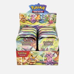 Prismatic Evolutions Mini Tin. Display Pokemon