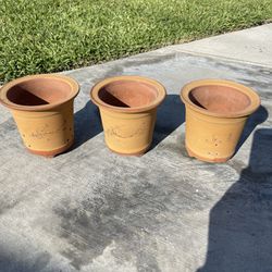 Small Ceramic Bonsai Planters—Round Bonsai Pots(5.50”tall x 5.50”wide $20 set of 3)