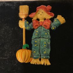 Vintage Goldtone Scarecrow Brooch ( Tara)