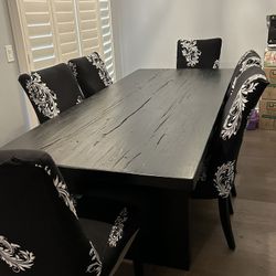 RH Black Oak Dining Table 