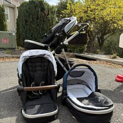 Mockingbird Single To Double Stroller With Two Seats And Bassinet Attachment