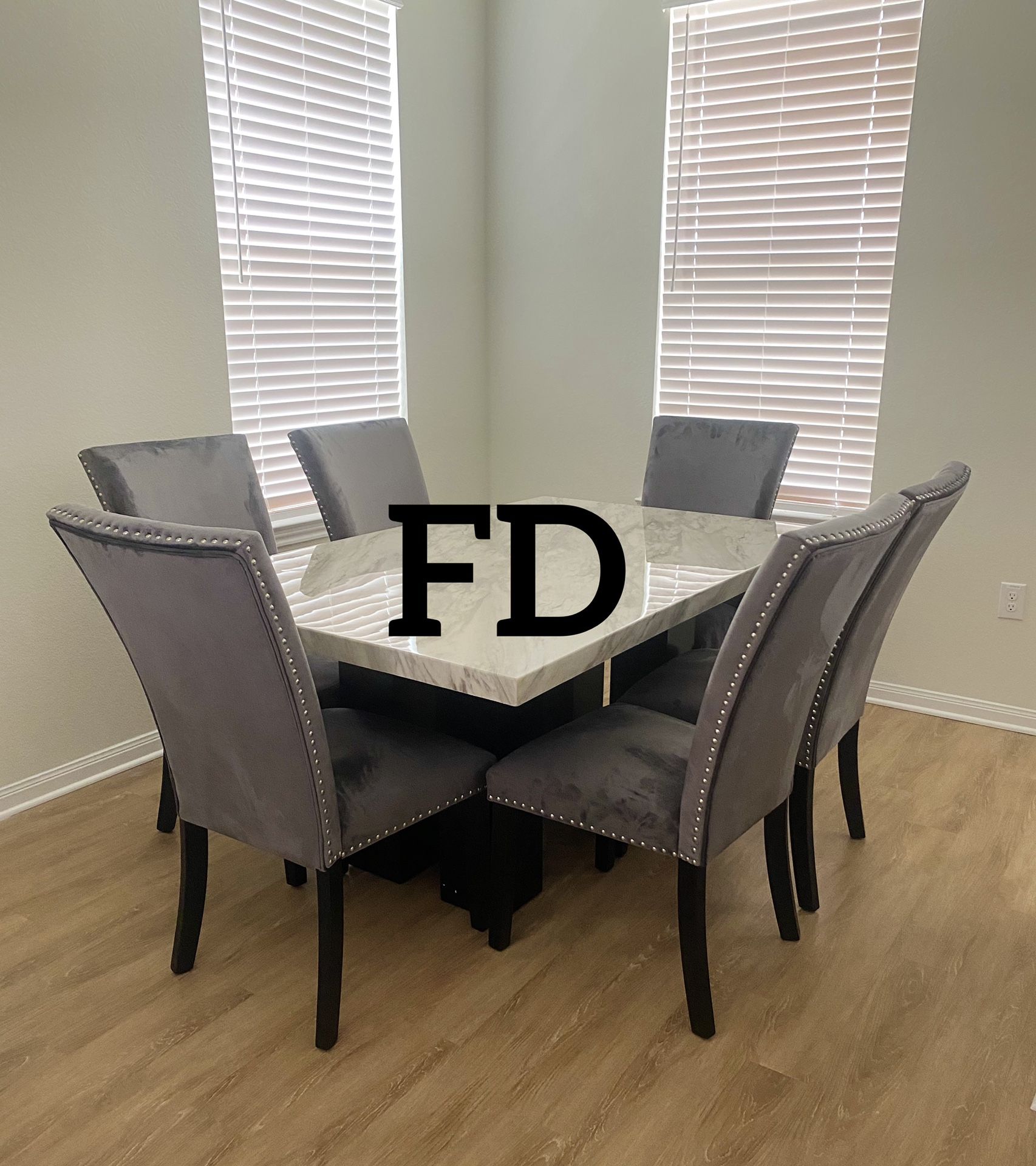 New In Box!! Grey Dining Table Chair Set Same Day Delivery 🚚