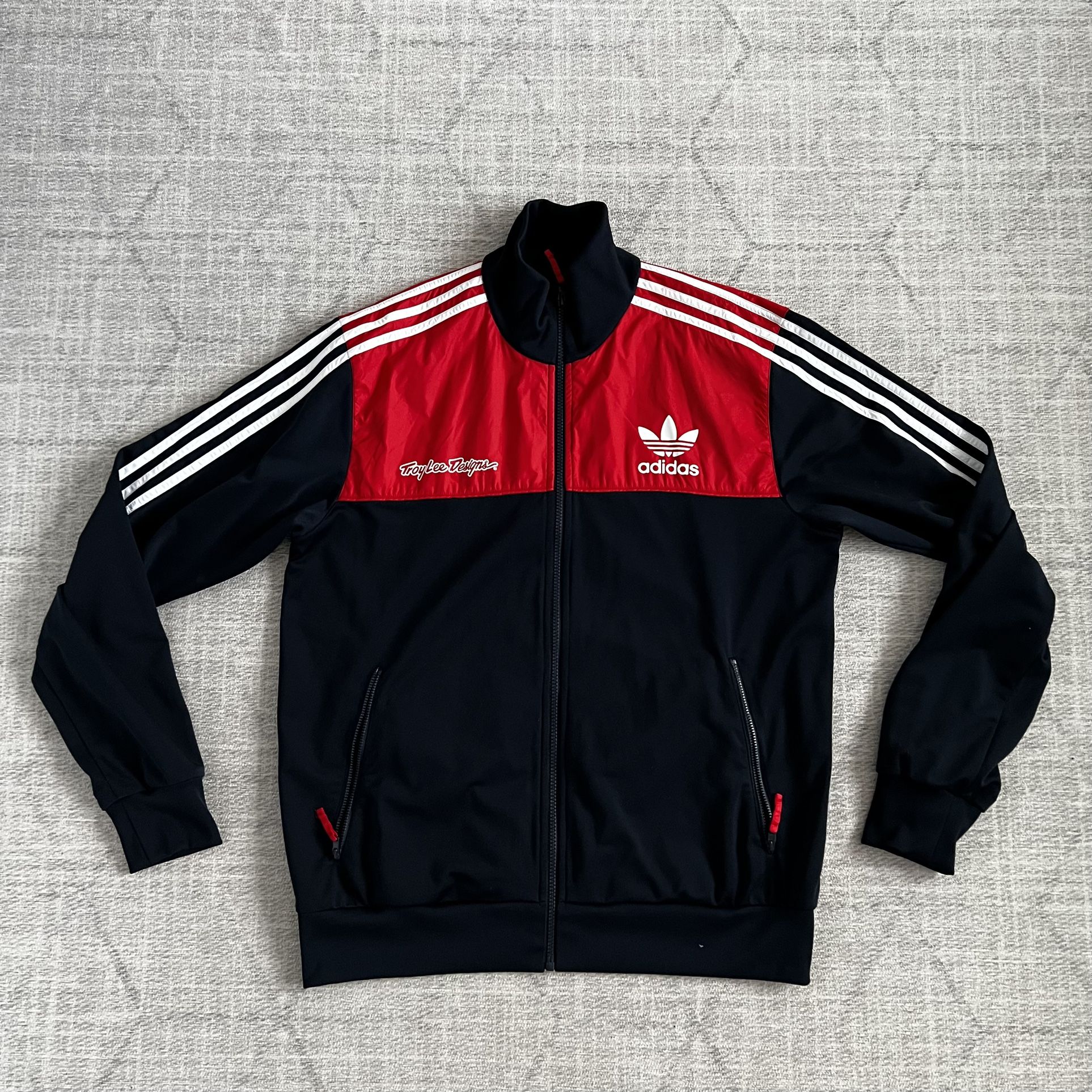 Adidas x Troy Lee Designs TLD Navy Blue/Red Zip Up Racing Track