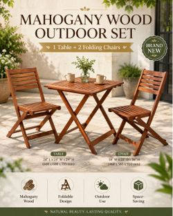 Brand New Mahogany Wood Outdoor Set