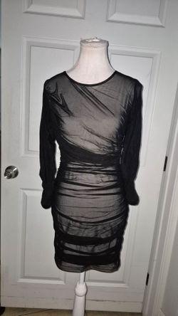 Ladies Mesh Long Sleeve Bodycon Dress