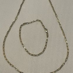14k Chain and Bracelet   ( chain 16 inches long and bracelet 7 inches long)