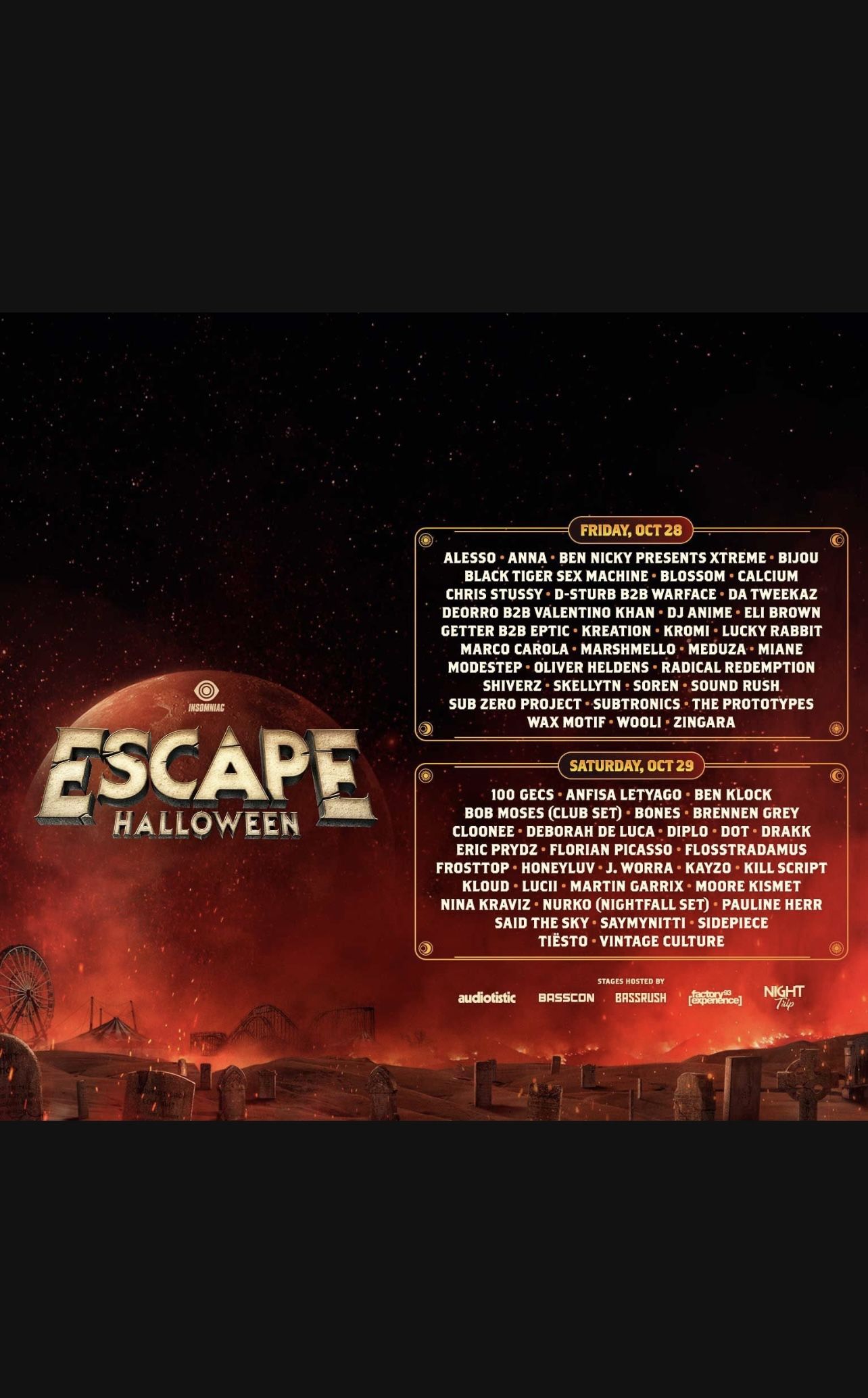 Looking For 2 Single day Saturday Tickets To Escape
