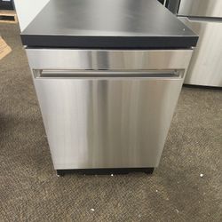 Amazing GE 24 Inch Stainless Steel Interior Portable Dishwasher With Sanatize Cycle GPT225SSLSS