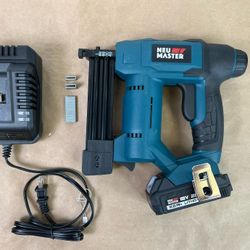 Barely Used Neu Master Cordless Brad Nailer/Stapler NTC0023 With Charger And Battery 