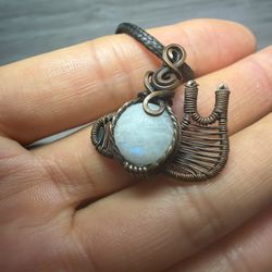 Moonstone Mushroom Pendant 