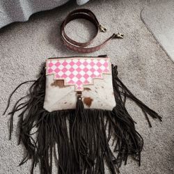 Cowhide Fringe Bag