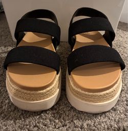 Target black platform sandals - size 6