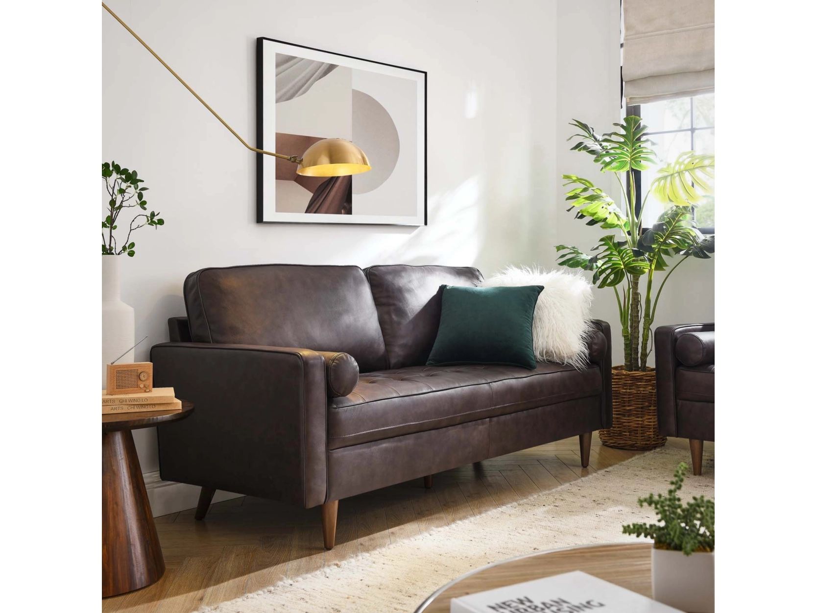 Small Living Leather Sofa