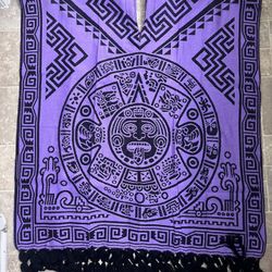 Aztec Calendar Purple Poncho Gaban 