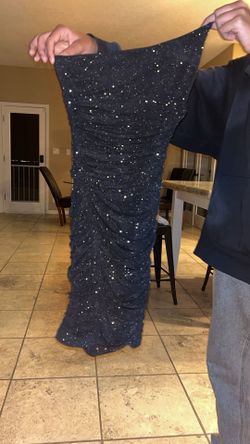 Black Sparkly One-Shoulder Dress