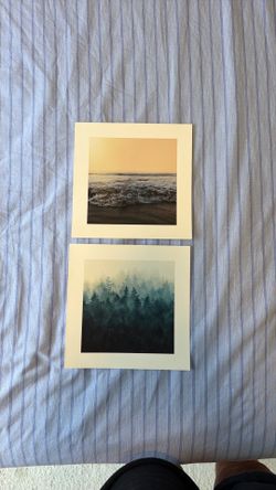 Art Prints Set: Ocean Wave & Forest