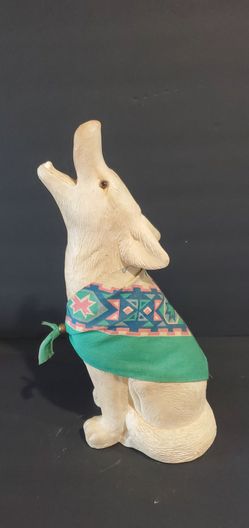 Howling Wolf Figurine with Bandana