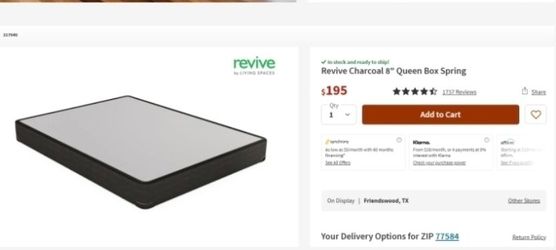 Revive Charcoal 8" Queen Box Spring