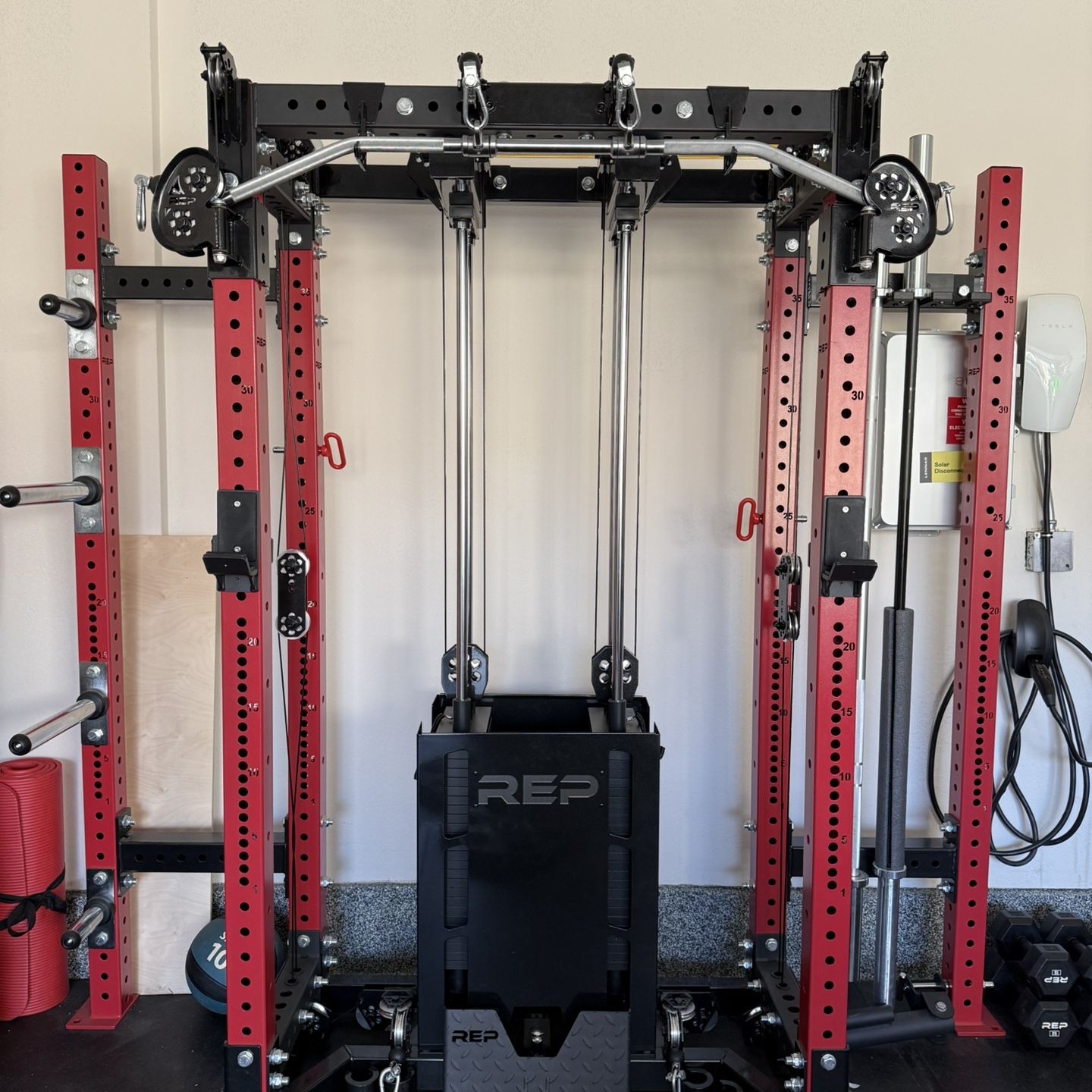 Rep Fitness PR-4000 80” 4-Post Rack + Ares 1.0 + Off-Rack Attachments ...