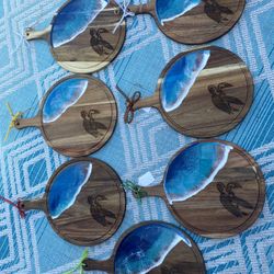 Round Cutting Board Cheese Board Resin Pour 