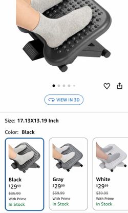 HUANUO Adjustable Foot Rest for Under Desk with Massage Surface and Tilt 3 height positions, large non-skid platform, pre-assembled foot stool for wor
