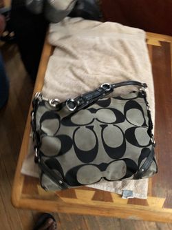 Black and Gray Coach Bag