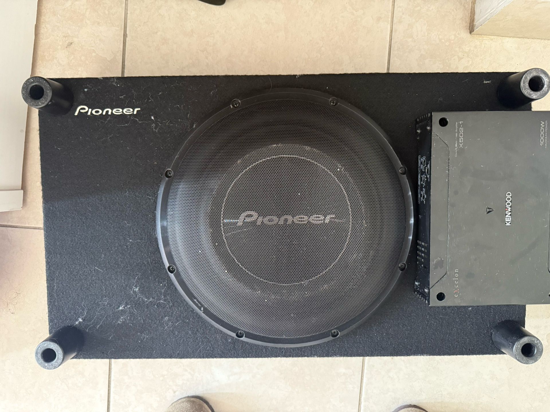 10” pioneer sub and kenwood x502-1 amp