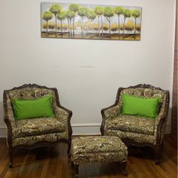2 Arm Chair and Ottoman