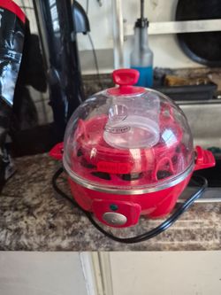 Red electric hard boiled egg maker