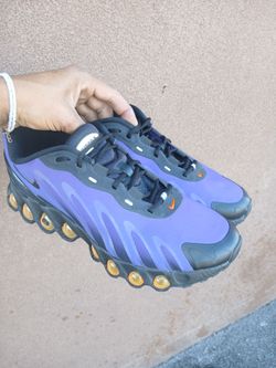 Never worn, Size 10, Nike Air Max Dn8 sneakers in the Fierce Purple colorway, featuring distinct tubular air units.