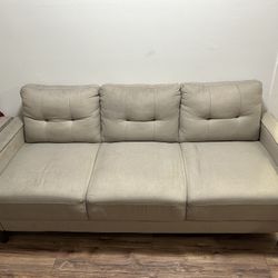 Beige 3-Seat Couch / Sofa – Moving Sale