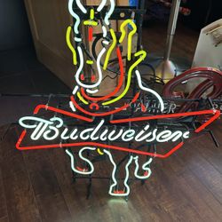 Budweiser Clydesdale Neon Beer Sign