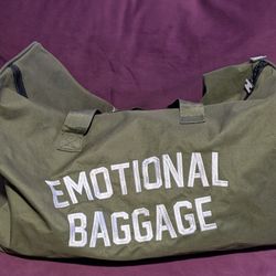 Emotional Baggage Assholes Live Forever Gym Duffle Olive Green