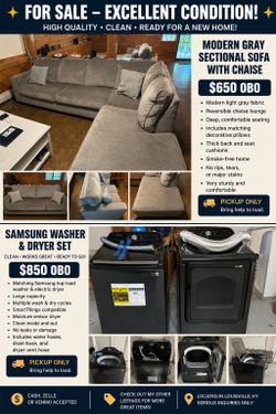 Samsung Washer & Dryer Set - Excellent Condition - $850 OBO