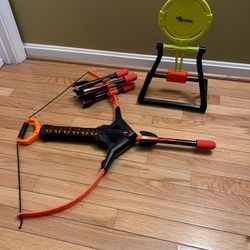 Nerf Bow & Arrows plus target 