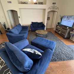 Navy Couch  Sofa Loveseat Living Room Set 