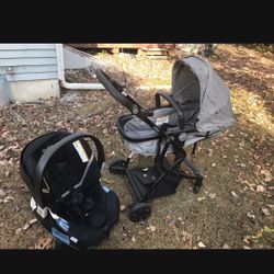 Like New very nice removable bassinet seat stroller and infant car seat with base both for $150 serious inquiries only please