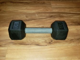 Single 10lb rubber dumbell
