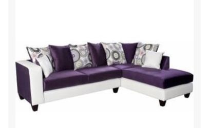 New purple sectional! Couch and Loveseat set sofa Deals here