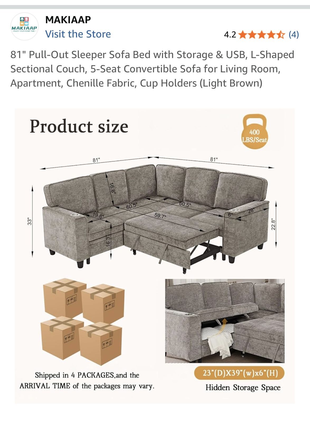 Sectional Sleeper Sofa Couch