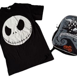 Disney Jack Skellington The Nightmare Before Christmas 15”Backpack& Matching Top